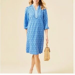 J. McLaughlin Sky Blue Geometric Dress